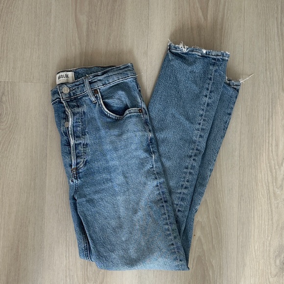 Agolde Denim - AGOLDE Riley Long 100% cotton blue jeans size 27